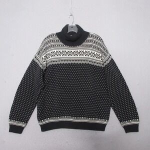 Vintage LL Bean Sweater Women XL Fair Isle Turtleneck Nordic Birds Eye Classic